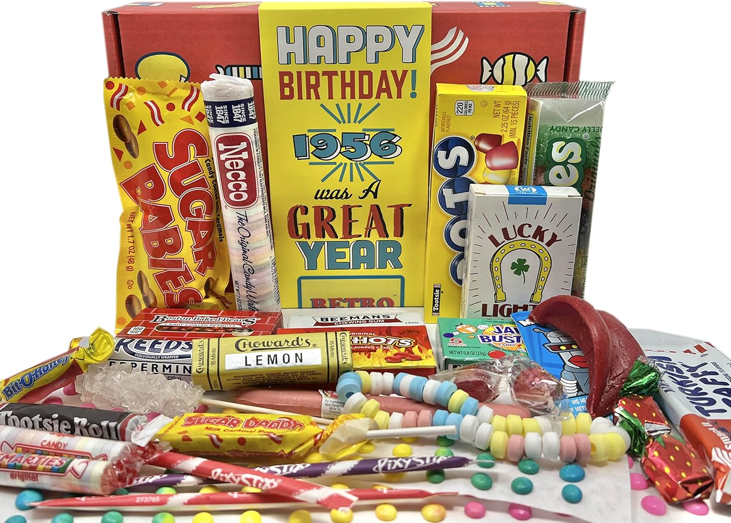 RETRO CANDY YUM ~ 1956 70th Birthday Gift Box Nostalgic Mix from Childhood for 70 Year Old Man or Woman Born 1956 Jr