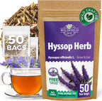 50 Bags Hyssop Dried Herb Hyssop Tea Herbal (Hyssópus Officinális) - 50 Count 1.5 g Tea Bag Herb Hyssops Hissop Hysopp Hisopo