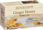 Bigelow Tea Ginger Honey plus Zinc, 18 Count (Pack of 6), 108 Total Tea Bags