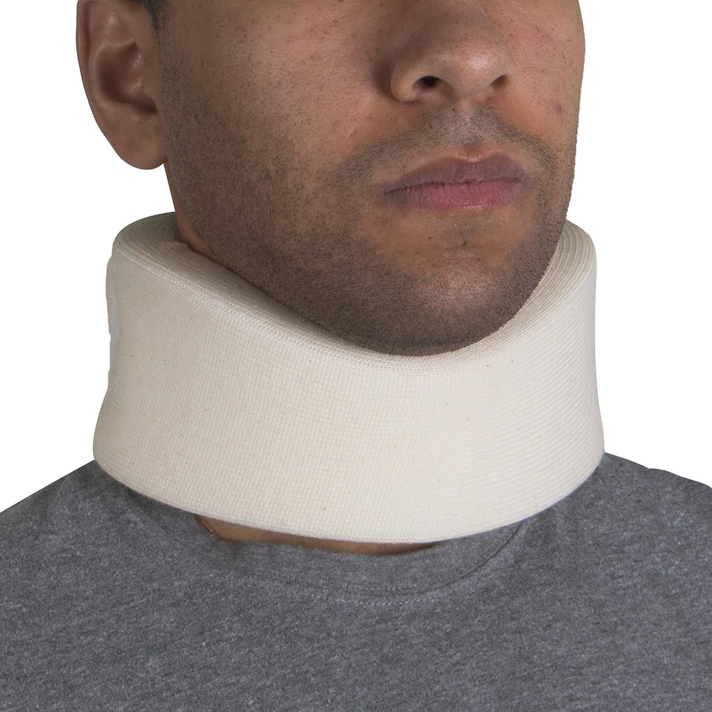 OTC Cervical Collar, Soft Contour Foam, Neck Support Brace, White Narrow 2.5" Depth, Small