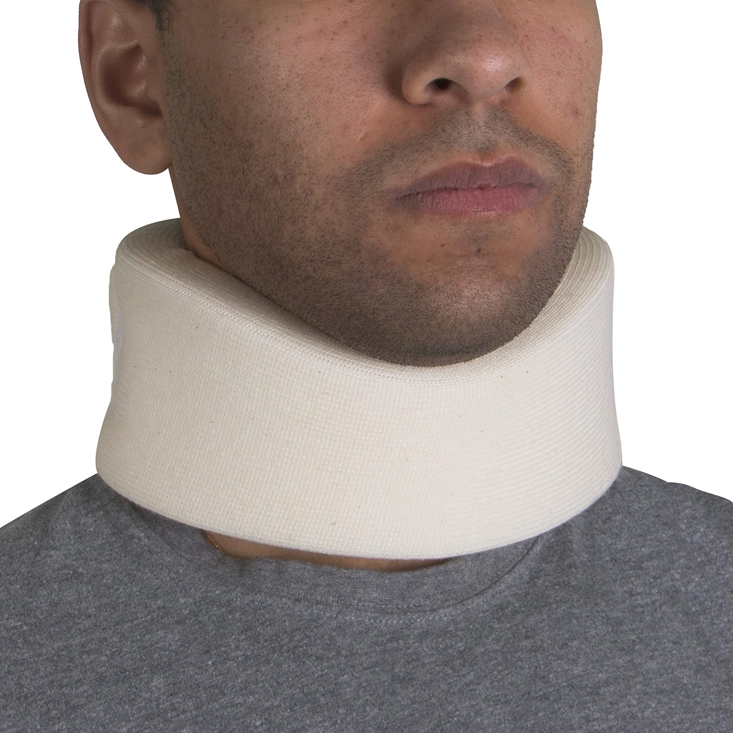 OTC Cervical Collar, Soft Contour Foam, Neck Support Brace, White Narrow 2.5" Depth, Small