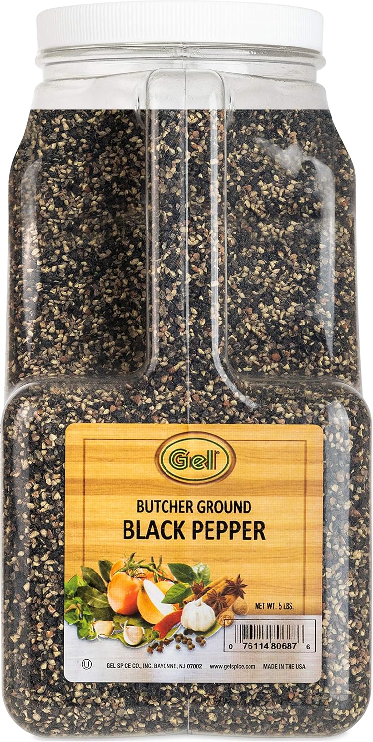 Gel Spice 10 Mesh Butcher Ground Black Pepper 5 Lb | Great For for Barbecue and Grilling Meat Rub