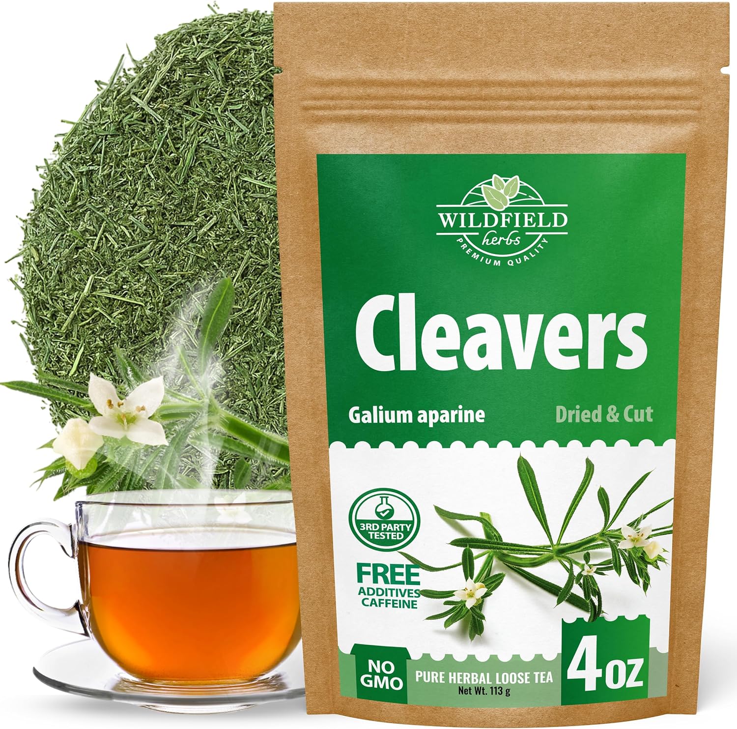 4 oz. Cleavers Herb Tea (Galium Aparine) – 113g Dried Cleavers Herbal Tea Amor Seco