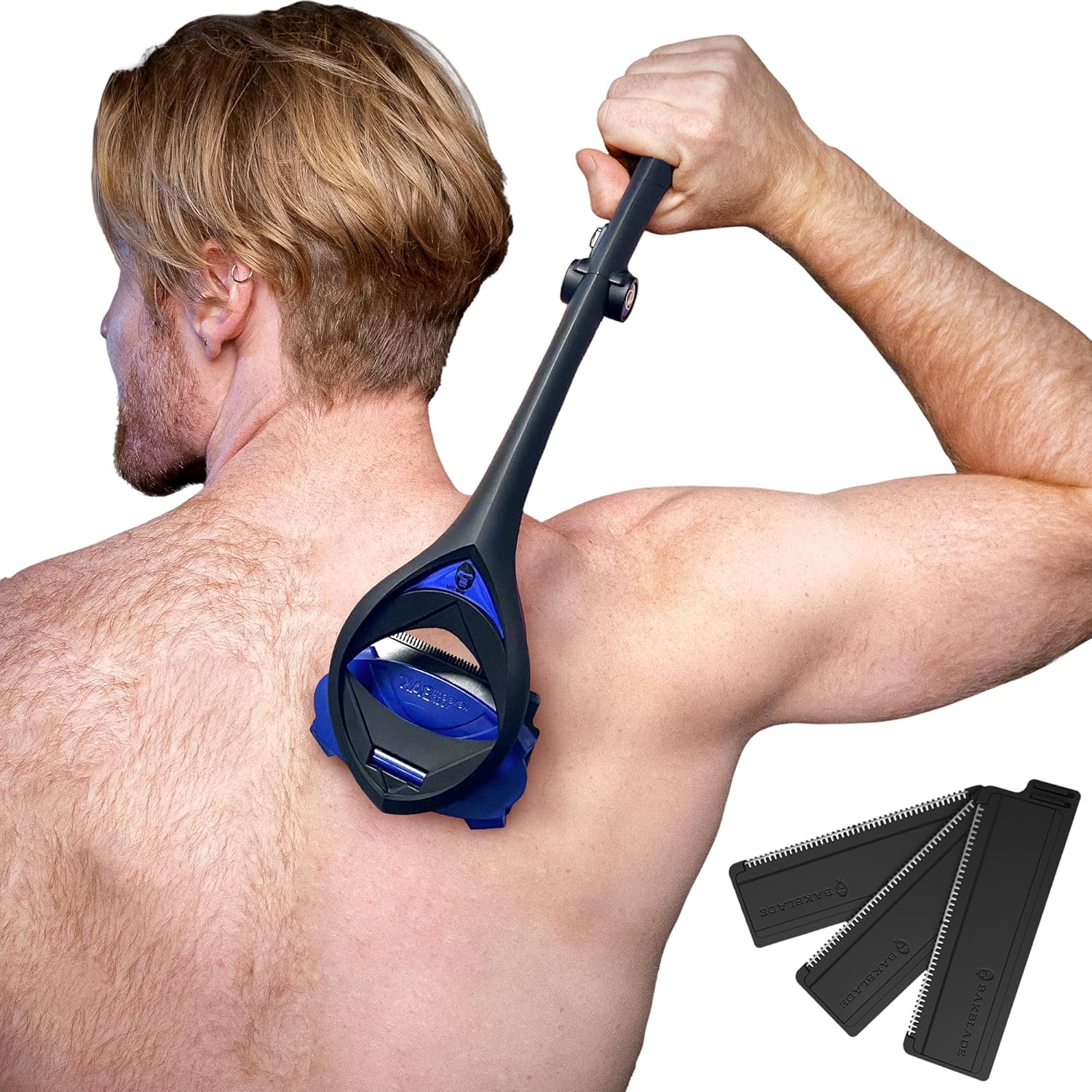 baKblade 3.0 Back Shaver – 23" Handle – Includes 3 Extra Blade Refills – Pain-Free Shave for Men