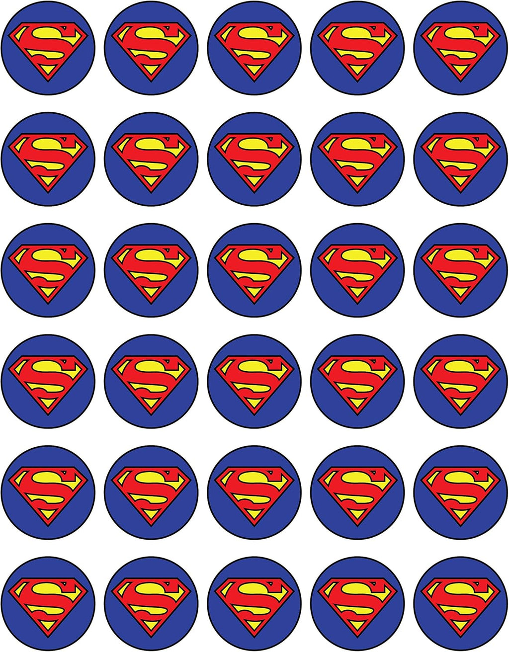 30 x Edible Cupcake Toppers – Hero Logo-Inspired Collection of Edible Cake Decorations | Uncut Edible on Wafer Sheet