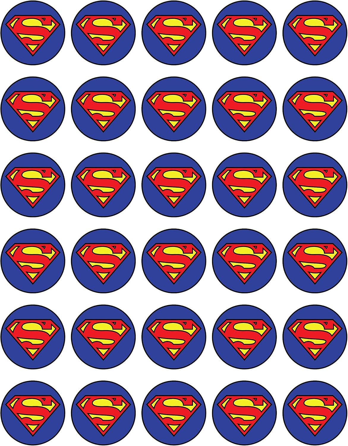 30 x Edible Cupcake Toppers – Hero Logo-Inspired Collection of Edible Cake Decorations | Uncut Edible on Wafer Sheet