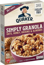 Quaker Granola Oats, Honey, Almonds & Raisins, 100% Natural, 24.1 Oz