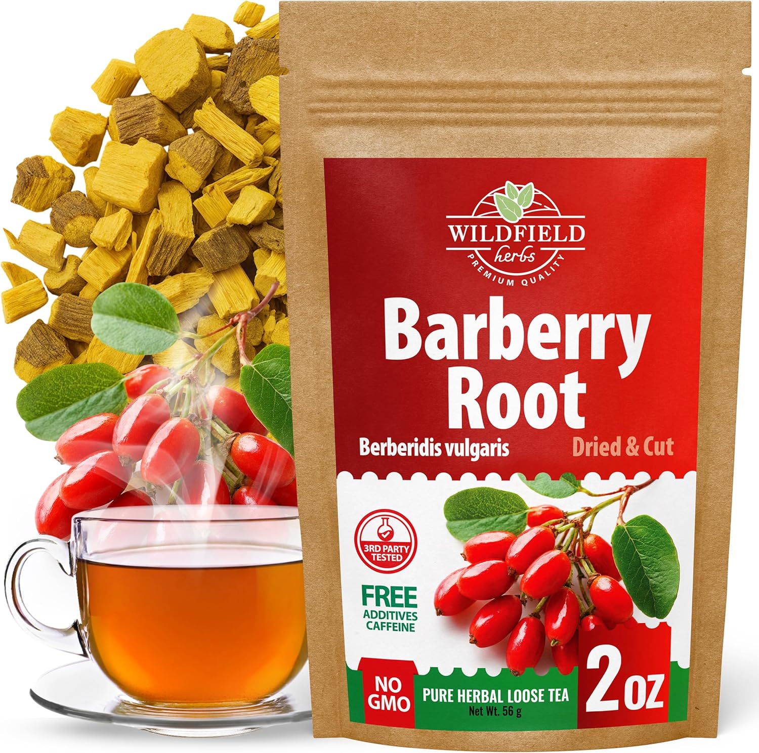 2 oz. Barberry Root Herbal Tea (Berberis vulgaris) – 56g Dried Barberry Root Tea Raíz de Agracejo