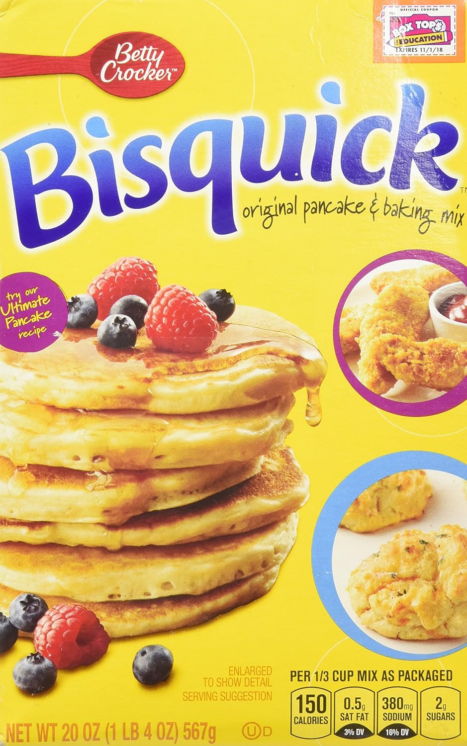 Betty Crocker Bisquick Pancake and Baking Mix, Original, Makes About 30 Pancakes, 20 oz
