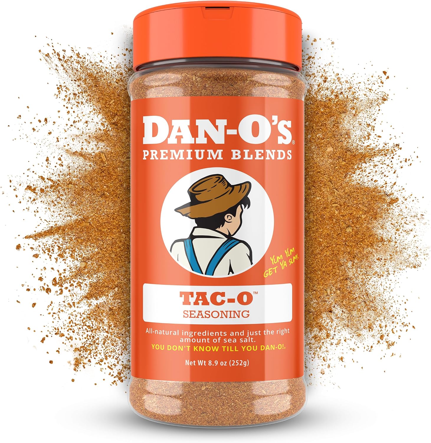 Dan-O's Tac-O Seasoning, 8.9 oz Bottle, All Purpose Taco Seasoning for Tacos, Quesadillas, Ground Beef, Guac and More, Sugar Free, Zero Calorie, Use this Spice Blend for a Flavorful Kick to Any Dish