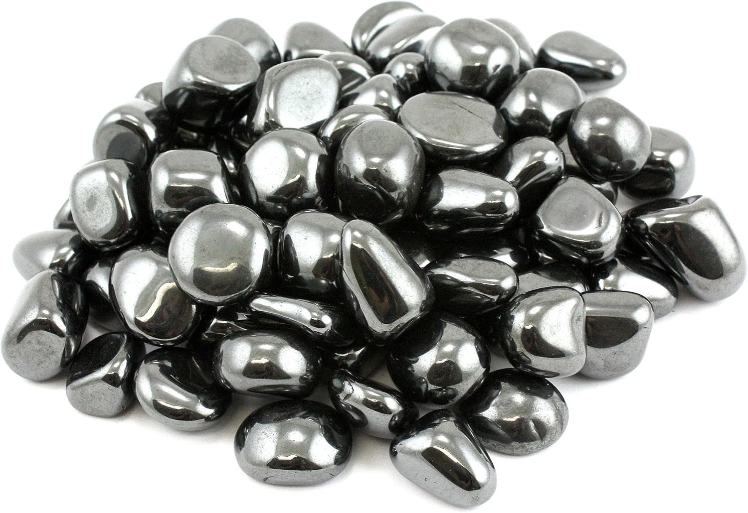 1lb Bulk Tumbled Hematite Stones from Brazil - Small 1/4"-1/2" Polished Natural Crystals for Reiki Crystal Healing
