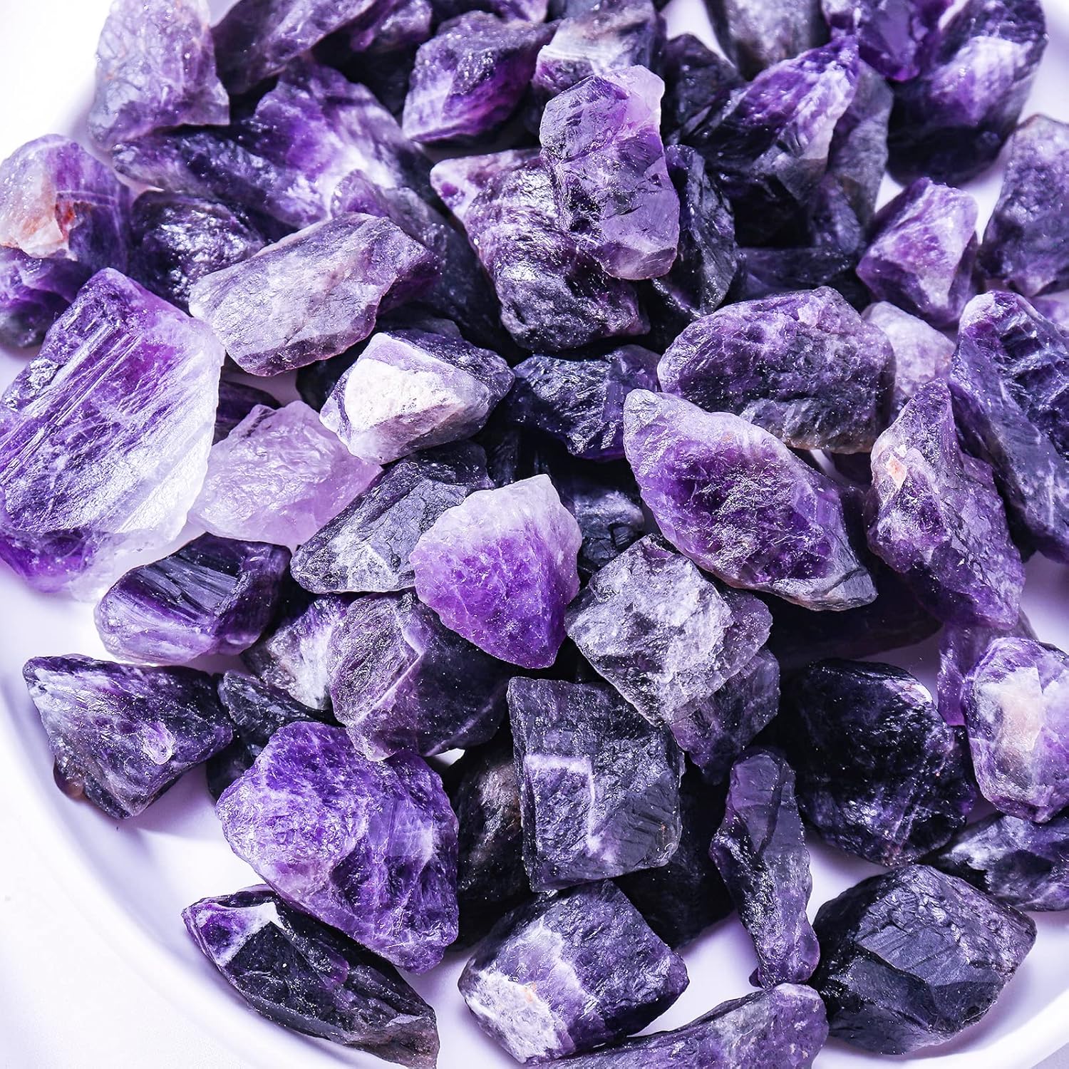 Apengshi 1/2 lb（230g） Natural Amethyst Rough Stone Crystal Dream Amethyst Healing Crystal Chakra Raw Stone Meditation Reiki Collection