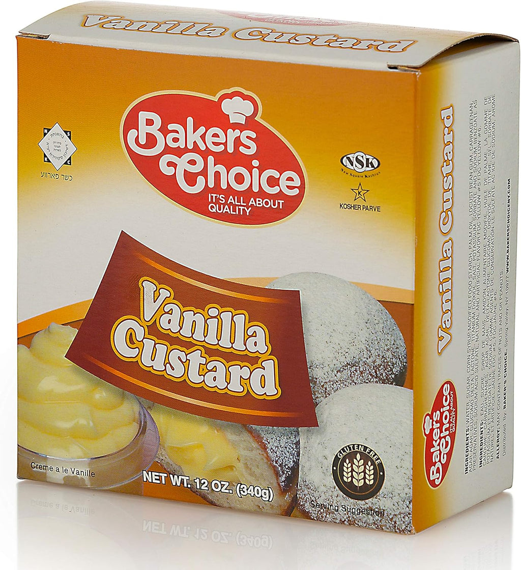 Vanilla Custard Cream Pastry Filling, 12 oz. - Cake, Donut and Dessert Topping and Spread - Cooking and Baking Ingredient For Cakes, Ice Cream - Dairy, Kosher - By Baker’s Choice