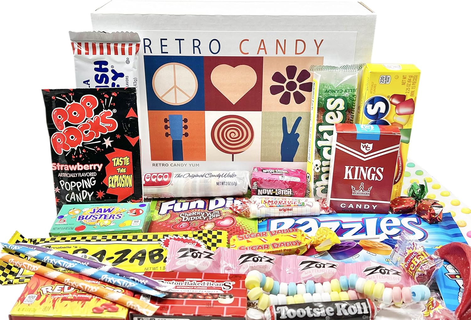 RETRO CANDY YUM ~ Care Package Assortment Gift Box Nostalgic Candy Mix from Childhood for Man or Woman Jr