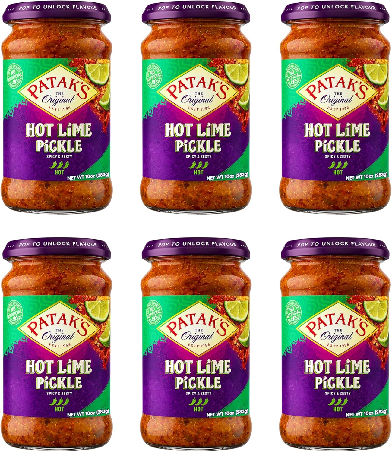 Patak's Hot Lime Pickle (283g) - Pack of 6