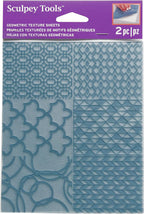 Sculpey Tools Geometric Texture Sheet Set, Reusable 2 Piece Set, Great for All Types of DIY Crafts, Polymer Clay, Jewelry Making and Mixed Media, Great for All Skill Levels