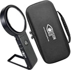 Hands-Free Magnifier with USB Rechargeable LED Lights and Storage Case | Loupe Magnifying Glass with Stand for Reading Jewelry Coins Watch Hobby Crafts Close Work