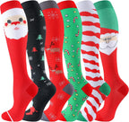 bropite Flora Compression Socks for Women & Men-Knee high 6 Pairs 20-30mmhg Support Running Nurse Travel