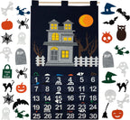 Countdown to Halloween Advent Calendar for use at Home, School, Classroom, Office for use on Door or Wall with 30 Detachable Pieces for Many Years of Holiday Fun.