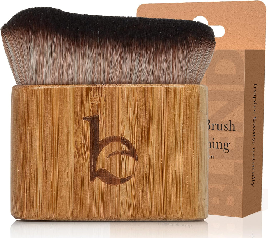 Ultra Soft Self Tanner Brush - Kabuki Brush for Body Foundation & Makeup, Blending Applicator for Tanner, Self Tanning Mitt, Achieves Sunless Streak-Free Fake Tan, Durable & Easy to Clean