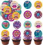 36PCS Edible Happy Diwali Cupcake Toppers Wafer Paper Festival of Lights Cake Decorations Indian Castle Cupcake Picks for Deepavali Theme Party Birthday Decor Supplies (Happy Diwali 2)
