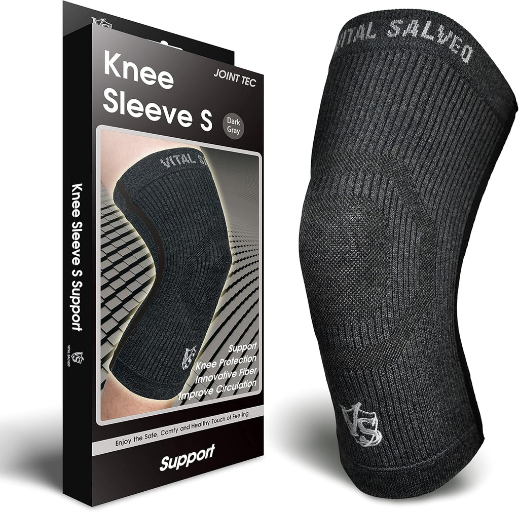 Vital Salveo S-Support 3D Bio-Dynamic Recovery Knee Sleeve – High-Impact Compression for Athletes, Stability & Training-Dark Grey (1PC)/L