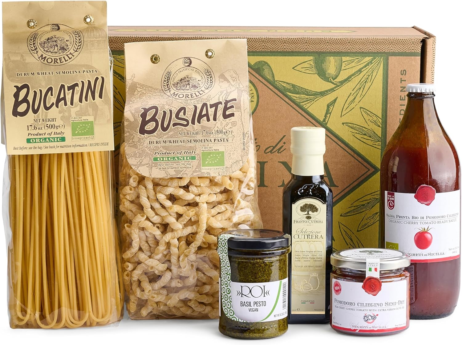 Mercato di Bellina Italian Food Gift Basket La Cucina Italiana - A Vegan-Friendly, All-Natural Pasta Gift Basket, Gourmet Present for Foodies, Anniversary, Holiday or Celebration