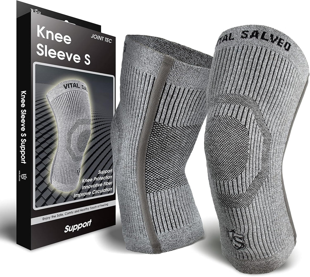 Vital Salveo S-Support 3D Bio-Dynamic Recovery Knee Sleeve – High-Impact Compression for Athletes, Stability & Training(1 Pair)/S