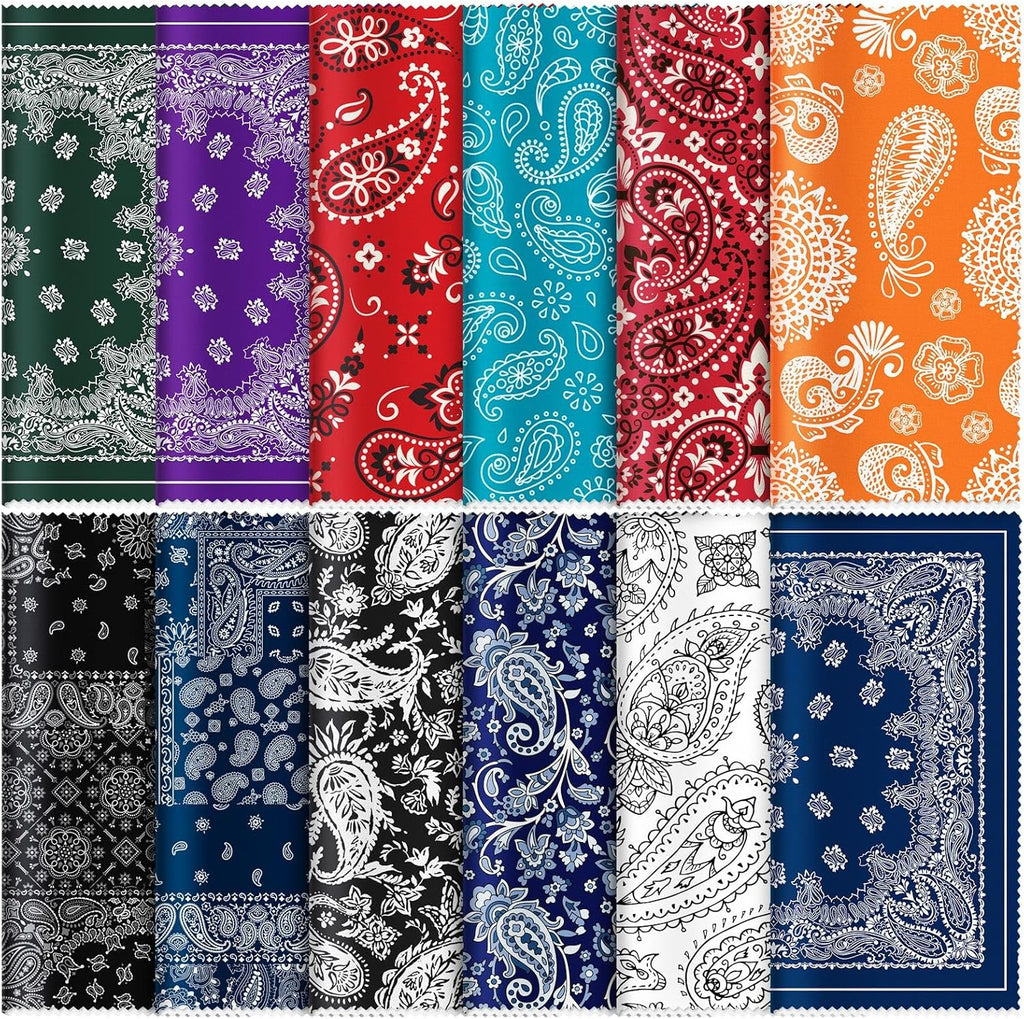 Copkim 24 Pcs Microfiber Cleaning Cloth Paisley Elegant Flowers Design Glasses Cleaning Cloth Multicolor Microfiber Lens Wipes Reusable Eyeglasses Wipes for Camera Lens Cell Phone Screens, 6 x 6 Inch