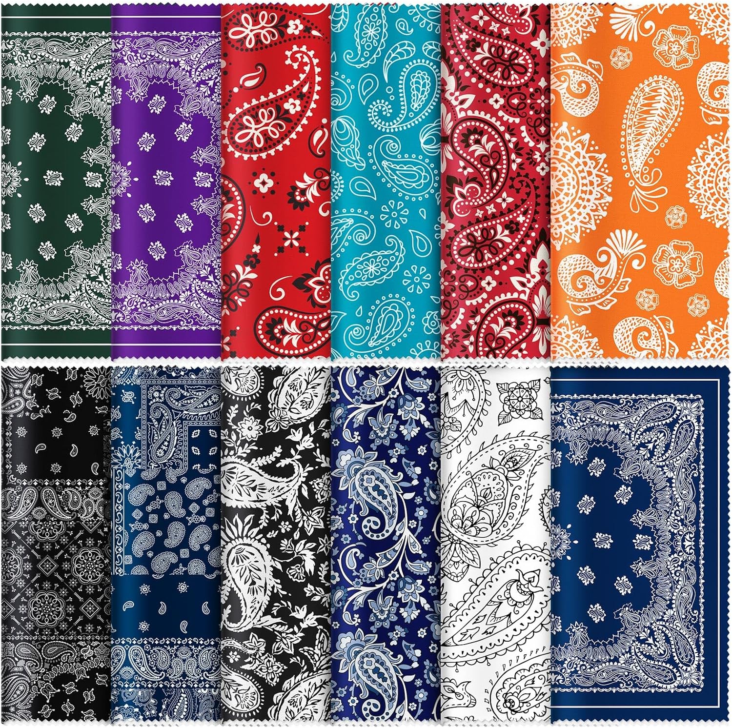 Copkim 24 Pcs Microfiber Cleaning Cloth Paisley Elegant Flowers Design Glasses Cleaning Cloth Multicolor Microfiber Lens Wipes Reusable Eyeglasses Wipes for Camera Lens Cell Phone Screens, 6 x 6 Inch