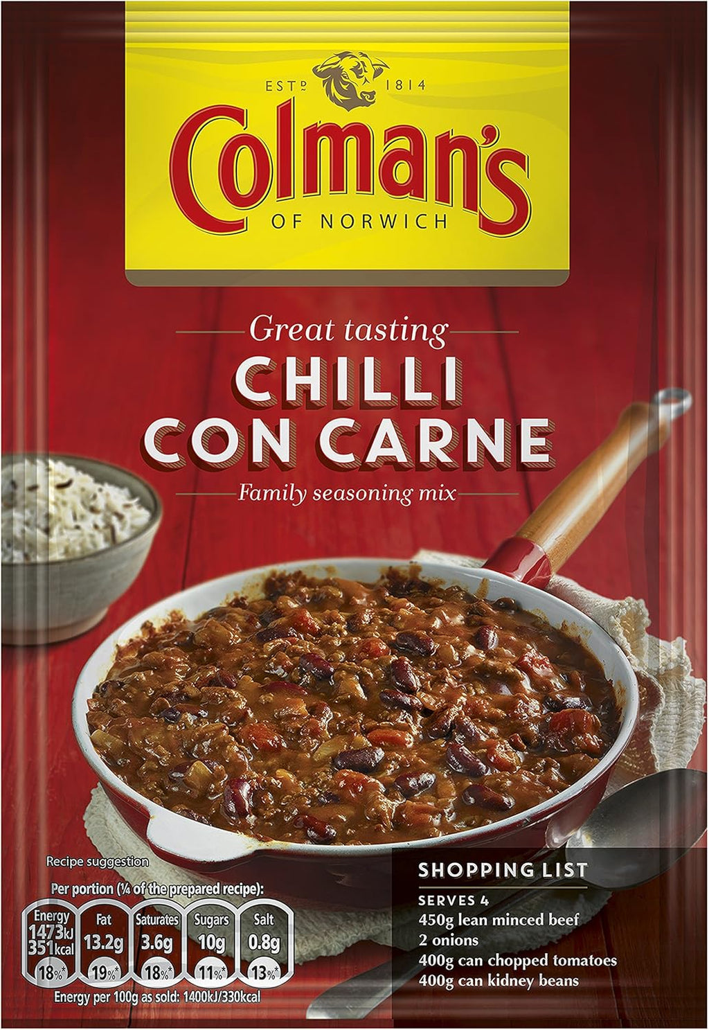 Colman's Chilli Con Carne Recipe Mix, 50g