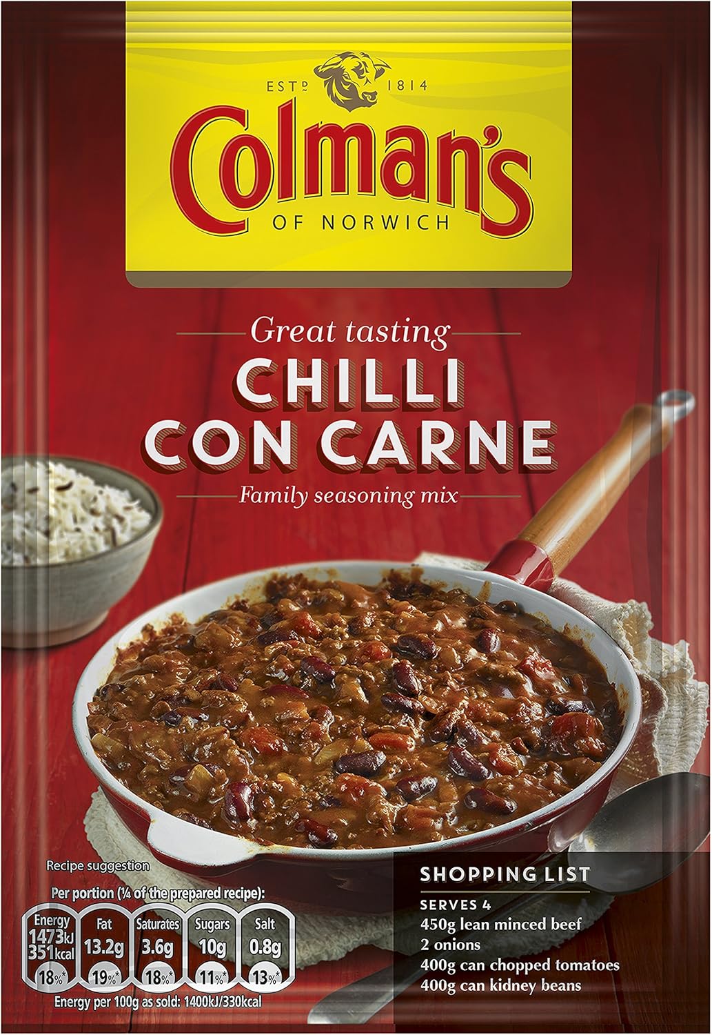 Colman's Chilli Con Carne Recipe Mix, 50g