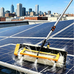 Electric Solar Solar Panel Cleaning Tool, 60cm/23.6” Brush 380 RPM Brushless Motor, 5.6m/18.4ft Telescopic Rod, Cordless 29,000mah Battery – Pbt Bristles, Dry/Wet Dualpower-5.6m/18.4ft