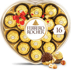 Ferrero Rocher Fine Hazelnut Chocolates, Valentine’s Day Heart Gift Box, 16 Piece Premium Chocolate for Gifting, 7 oz