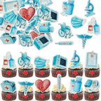 Ephlyn 48Pcs Edible Nurse Cupcake Toppers Nursing School Graduation 2026 Cupcake Picks for Medical Rn Nurse Grad Themed Birthday Party Supplies