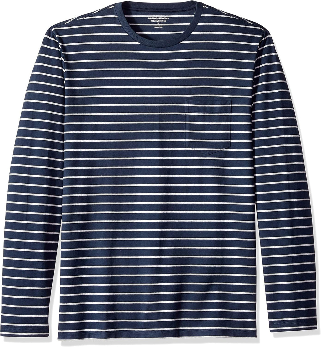 Amazon Essentials Men's Regular-Fit Crewneck Long-Sleeve T-Shirts