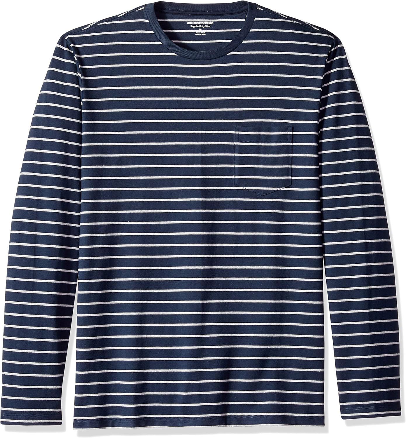 Amazon Essentials Men's Regular-Fit Crewneck Long-Sleeve T-Shirts