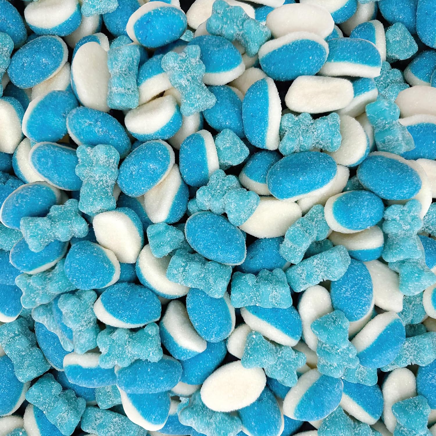 Blue Gummy Candy Mix | 2 Pound Bag | Blue Raspberry Puffs and Sour Bears Gummy Candy | Light Blue Gummies for Candy Buffets, Dessert Decorating, Baby Showers, and Gender Reveal