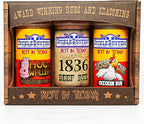 SuckleBusters Texas BBQ Rubs 3-Pack Gift Box - 1836 for Beef, Clucker Dust for Chicken, Hog Waller for Pork - Perfect for BBQ Lovers