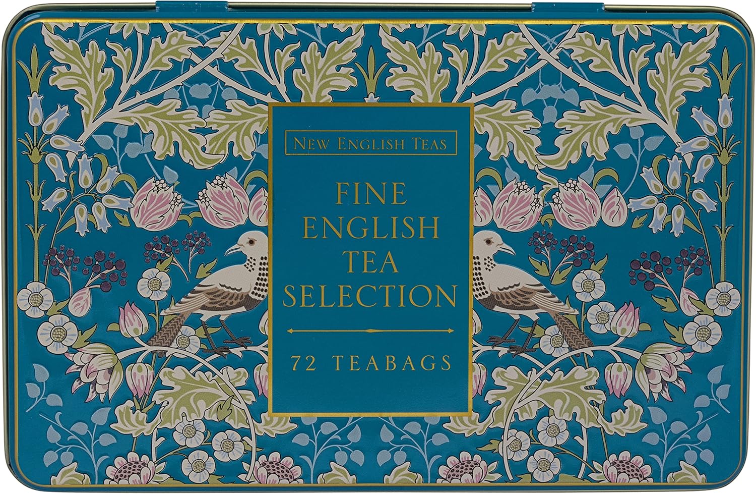 New English Teas Song Thrush & Berries Tea Tin with 72 Assorted English Teabags