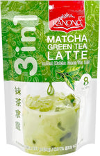 Ranong Tea, 3 in 1 Instant Matcha Green Tea Latte, net weight 160 g (Pack of 1 piece) / 8y KK