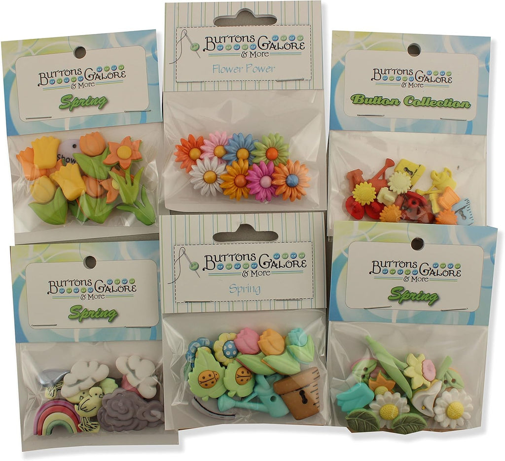 Buttons Galore SPRINGGROUP Spring Button Theme Pack - Set of 6