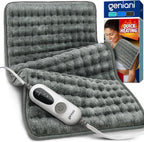 GENIANI Electric Heating Pad for Back Pain & Cramps Relief, Electric Throw, Auto Shut Off, Machine Washable, Moist Heat Pad for Neck & Shoulder - Mother’s Day Gifts, Extra Large 24x12