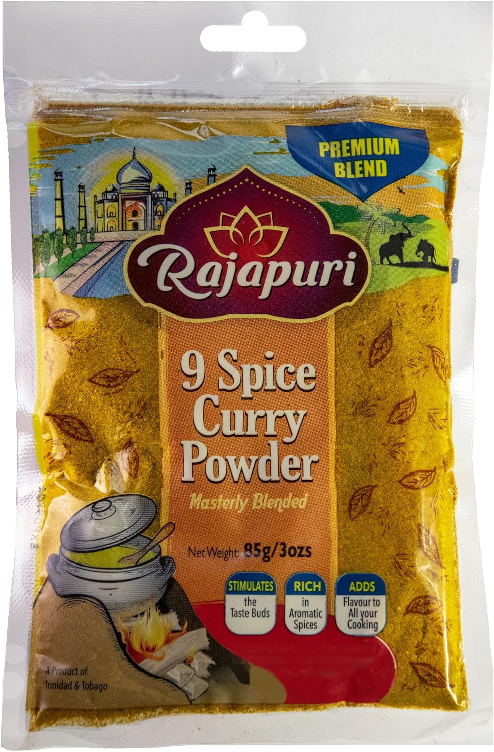 Rajapuri 9-Spice Hot Curry Powder | 3 Oz. / 85g - Brings The Flavour And The Heat