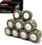 FRESINIDER 9 Rolls Self Adhesive Wrap Athletic Tape Gauze, Breathable Elastic Cohesive Bandage for Sports Injury & Pet (7 Pcs 2" x 5 Yards + 2 Pcs 1" X 5 Yards) (Asian Tiger Camo)