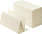 100-Pack Linen-Feel Cream Napkins, 16"x16" Dinner Napkins for Restaurant, Party, Kitchen Or Event, Bookfolded Guest Towel for Bathroom, Guestroom Or Vanity.
