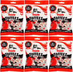Walkers Nonsuch Treacle Toffees Bag 5.29 oz (Pack of 6) - Chewy Black Treacle English Toffee Candy, Traditional English Sweets, Gluten Free British Butter Candy, Imported from UK