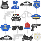 24pcs Glitter Police Party Cupcake Toppers Policeman Birthday Party Decorations Police Theme Cupcake Picks for Police Officer Birthday Party Baby Shower Supplies
