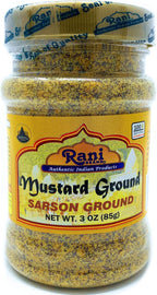 Rani Mustard Seeds Ground, Powder Spice (Rai Sarson) 3oz (85g) PET Jar ~ All Natural | Gluten Friendly | NON-GMO | Kosher | Vegan | Indian Origin