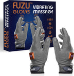 Fuzu Vibrating Massage Gloves Used for Couples Massages, Massaging Sore Muscles, Back, Neck, Shoulders, Legs, 20 Speeds & Patterns, Rechargeable & Waterproof | Pair, Eco-Friendly Packaging Grey Large